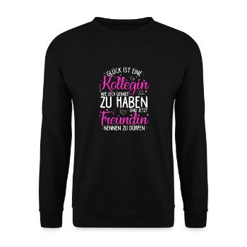 Glück Ist Eine Kollegin Wie Dich Gehabt Zu Haben G - Unisex Pullover - Schwarz - Vorne - Alina (178cm) & Michal (187cm)