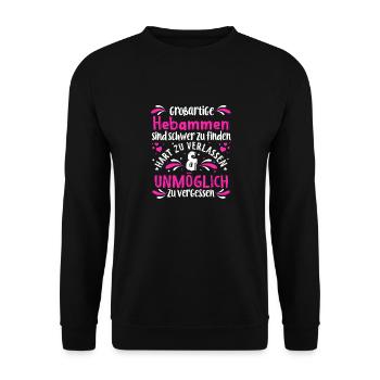 GROßARTIGE Hebammen Sind Schwer Zu Finden Geburt - Unisex Pullover - Schwarz - Vorne - Alina (178cm) & Michal (187cm)