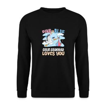 Pink or Blue Great-Granddad Loves You Best - Unisex Pullover - Schwarz - Vorne - Alina (178cm) & Michal (187cm)