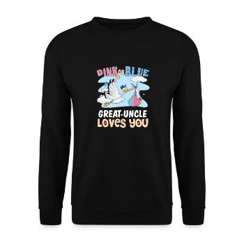 Pink or Blue Great-Uncle Loves You Best Uncle Ever - Unisex Pullover - Schwarz - Vorne - Alina (178cm) & Michal (187cm)