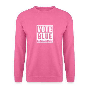 Wähle Blau, egal wer, blaue Welle - Unisex Pullover - Pink - Vorne