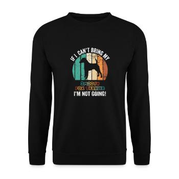 Wenn ich meinen glatten Foxterrier nicht mitnehmen kann - Unisex Pullover - Schwarz - Vorne - Alina (178cm) & Michal (187cm)