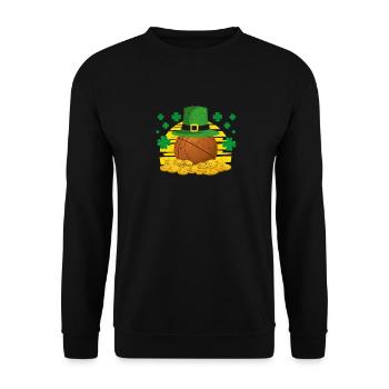 Lucky Basketball Leprechaun Hat Heap Golden - Sweat-shirt Unisexe - noir - Devant - Alina (178cm) & Michal (187cm)