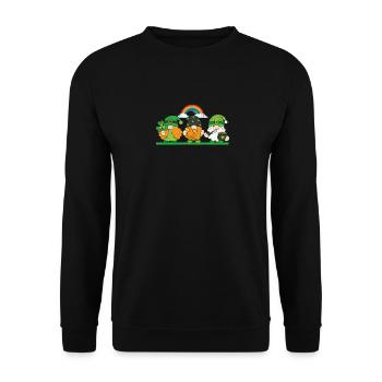 Les gens chanceux gardent le trèfle trèfle fer à cheval - Sweat-shirt Unisexe - noir - Devant - Alina (178cm) & Michal (187cm)