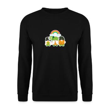 Les gens chanceux gardent le trèfle trèfle fer à cheval - Sweat-shirt Unisexe - noir - Devant - Alina (178cm) & Michal (187cm)