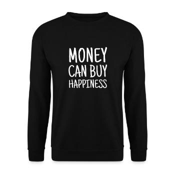 Money Can Buy Happiness - Unisex Pullover - Schwarz - Vorne - Alina (178cm) & Michal (187cm)