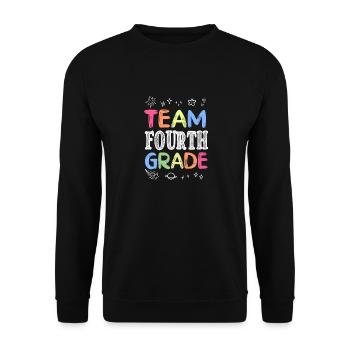 Team Fourth Grade Back to School Teaching Student - Unisex Pullover - Schwarz - Vorne - Alina (178cm) & Michal (187cm)