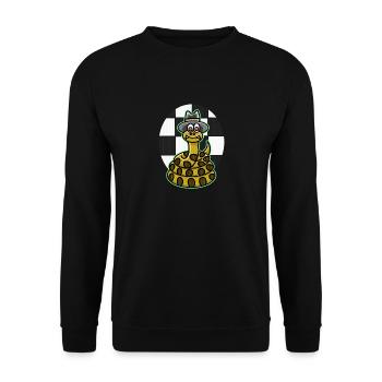 Anaconda Hut Ska SKAnaconda karierter Hintergrund - Unisex Pullover - Schwarz - Vorne - Alina (178cm) & Michal (187cm)