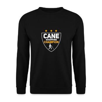 Cane Whipping Champion Blindness Impaired Cane - Unisex Sweatshirt - black - Front - Alina (178cm) & Michal (187cm)