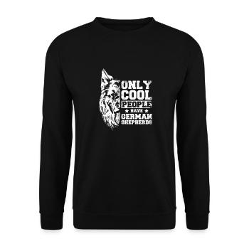 Seuls les gens cool ont des bergers anglais - Sweat-shirt Unisexe - noir - Devant - Alina (178cm) & Michal (187cm)