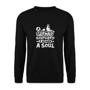 A german shepherd a woman a soul - Unisex Sweatshirt - black - Front - Alina (178cm) & Michal (187cm)