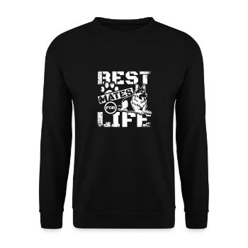 Meilleurs amis pour la vie berger anglais - Sweat-shirt Unisexe - noir - Devant - Alina (178cm) & Michal (187cm)