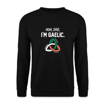 Mom, Dad, I'm Gaelic - Unisex Sweatshirt - black - Front - Alina (178cm) & Michal (187cm)