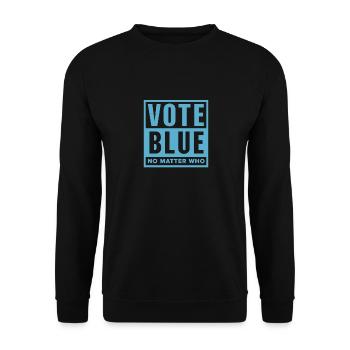 Votez bleu peu importe qui, vague bleue - Sweat-shirt Unisexe - noir - Devant - Alina (178cm) & Michal (187cm)