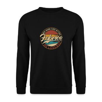 Fabrice Der Mann der Mythos die Legende Geschenk - Unisex Pullover - Schwarz - Vorne - Alina (178cm) & Michal (187cm)