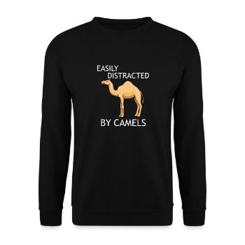 Distracted by Camels Desert Animal Wildlife - Unisex Sweatshirt - black - Front - Alina (178cm) & Michal (187cm)