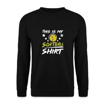 This is my softball - Unisex Sweatshirt - black - Front - Alina (178cm) & Michal (187cm)