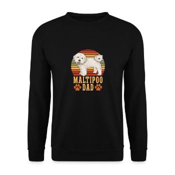 Maltipoo Hund - Unisex Pullover - Schwarz - Vorne - Alina (178cm) & Michal (187cm)