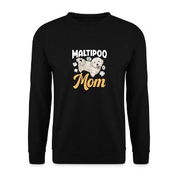 Maltipoo Hund - Unisex Pullover - Schwarz - Vorne - Alina (178cm) & Michal (187cm)