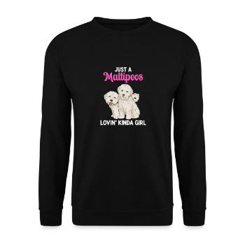 Chien Maltipoo - Sweat-shirt Unisexe - noir - Devant - Alina (178cm) & Michal (187cm)
