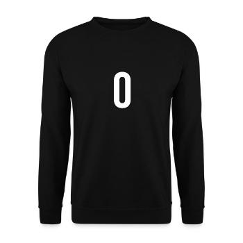 0 Zahl Buchstabe Symbol Alphabet Initiale - Unisex Pullover - Schwarz - Vorne - Alina (178cm) & Michal (187cm)