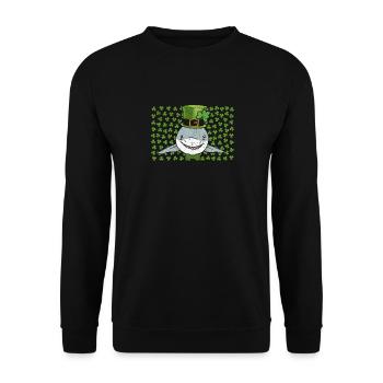 Poisson lutin requin trèfle Saint-Patrick - Sweat-shirt Unisexe - noir - Devant - Alina (178cm) & Michal (187cm)