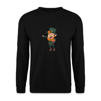 Leprechaun Football américain Saint-Patrick - Sweat-shirt Unisexe - noir - Devant - Alina (178cm) & Michal (187cm)