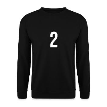 2 Zahlenbuchstabensymbol Alphabet Initiale - Unisex Pullover - Schwarz - Vorne - Alina (178cm) & Michal (187cm)