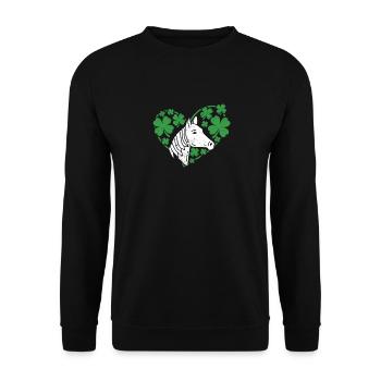 Clover Heart Horse Clover St. Patrick's Day Irish - Unisex Sweatshirt - black - Front - Alina (178cm) & Michal (187cm)