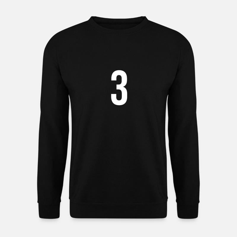 3 Chiffre Lettre Symbole Alphabet Initial - Sweat-shirt Unisexe - noir