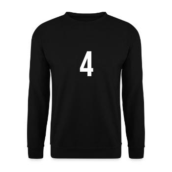 4 Zahlen, Buchstaben, Symbol, Alphabet, Initiale - Unisex Pullover - Schwarz - Vorne - Alina (178cm) & Michal (187cm)