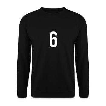 6 Zahlen, Buchstaben, Symbol, Alphabet, Initiale - Unisex Pullover - Schwarz - Vorne - Alina (178cm) & Michal (187cm)