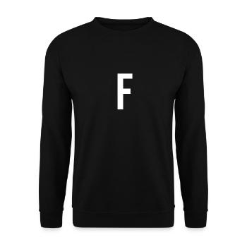 F Letter Number Symbol Alphabet Initial - Unisex Sweatshirt - black - Front - Alina (178cm) & Michal (187cm)