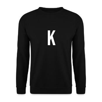 K Buchstabe Zahl Symbol Alphabet Initiale - Unisex Pullover - Schwarz - Vorne - Alina (178cm) & Michal (187cm)
