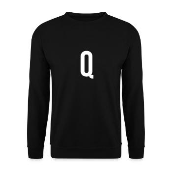 P Buchstabe Zahl Symbol Alphabet Initiale - Unisex Pullover - Schwarz - Vorne - Alina (178cm) & Michal (187cm)