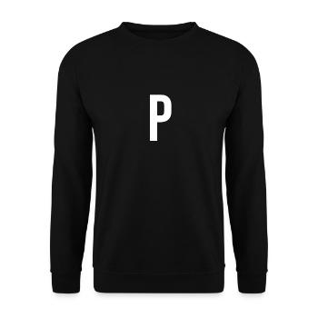 Lettre P Chiffre Symbole Alphabet Initiale - Sweat-shirt Unisexe - noir - Devant - Alina (178cm) & Michal (187cm)