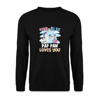 La patte de Pap rose ou bleue t’aime le meilleur grand-père de tous les temps - Sweat-shirt Unisexe - noir - Devant - Alina (178cm) & Michal (187cm)