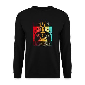 11 Years Birthday Shirt Gamer 11. - Unisex Sweatshirt - black - Front - Alina (178cm) & Michal (187cm)