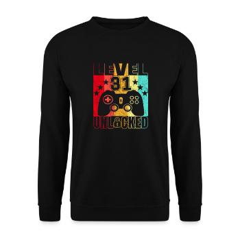 31 years birthday shirt Gamer 31. - Unisex Sweatshirt - black - Front - Alina (178cm) & Michal (187cm)