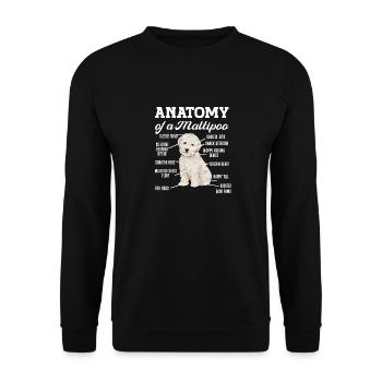 Maltipoo Hund - Unisex Pullover - Schwarz - Vorne - Alina (178cm) & Michal (187cm)