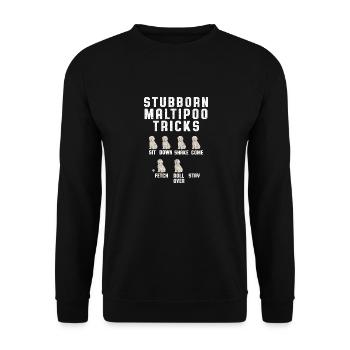 Maltipoo Hund - Unisex Pullover - Schwarz - Vorne - Alina (178cm) & Michal (187cm)