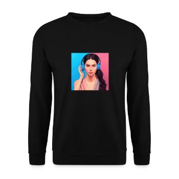Musiclover, musician Character Design - Unisex Pullover - Schwarz - Vorne - Alina (178cm) & Michal (187cm)