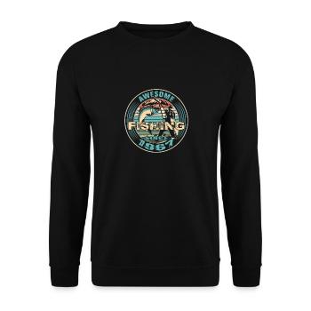 Génial depuis 1967. Angel, l’anniversaire du pêcheur - Sweat-shirt Unisexe - noir - Devant - Alina (178cm) & Michal (187cm)