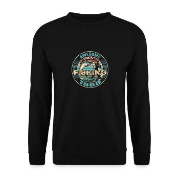 Awesome since 1968. Angel, Angler Geburtstag - Unisex Pullover - Schwarz - Vorne - Alina (178cm) & Michal (187cm)