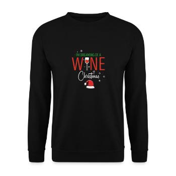I'm Dreaming Of A Wine Christmas Retro Funny - Unisex Sweatshirt - black - Front - Alina (178cm) & Michal (187cm)