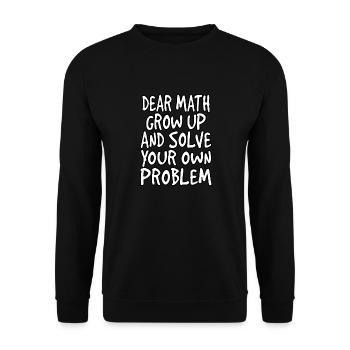 Lustiges Mathe-Witz-Wortspiel - Mathematik-Professor - Unisex Pullover - Schwarz - Vorne - Alina (178cm) & Michal (187cm)