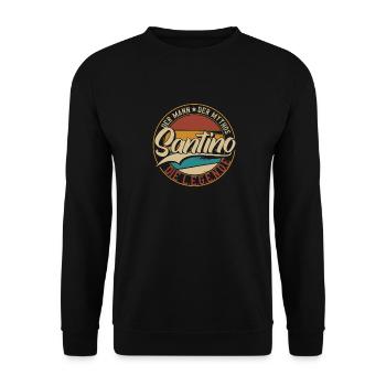 Santino Der Mann der Mythos die Legende Geschenk - Unisex Pullover - Schwarz - Vorne - Alina (178cm) & Michal (187cm)