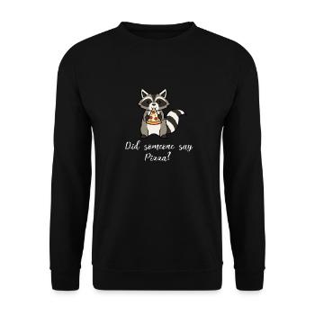 Animaux sauvages, ratons laveurs et pizzas, - Sweat-shirt Unisexe - noir - Devant - Alina (178cm) & Michal (187cm)