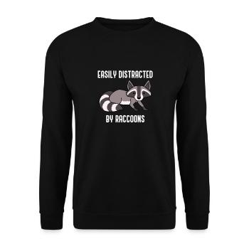 Distrait par les ratons laveurs, le dicton - Sweat-shirt Unisexe - noir - Devant - Alina (178cm) & Michal (187cm)