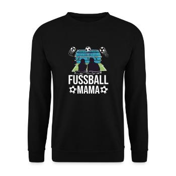 Fussballer Fussball Mama Mutter Fußball - Unisex Pullover - Schwarz - Vorne - Alina (178cm) & Michal (187cm)